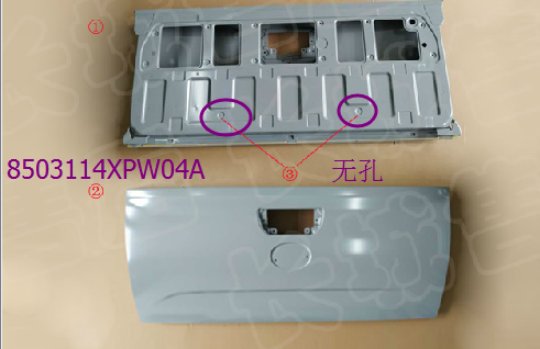 Aftermarket Brand Rear Tailgate 8402125XPW04A for Great Wall Poer Passenger Version GWM Cannon Pickup, Rear Body Panel